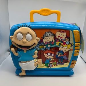 Vintage 1997 Rugrats Nickelodeon Plastic School Supplies Lunch Box with Cup NEW!